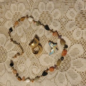 Vintage Stone Necklace with Two Bonuses